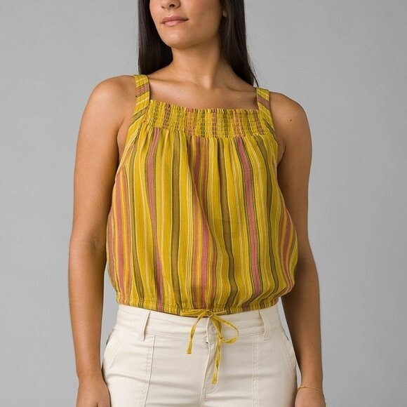 PrAna Little Palm Cami‎ in Leapfrog Stripe Size XL NWT - Picture 1 of 8